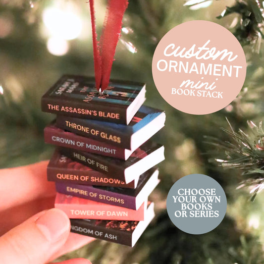 CUSTOM Mini Book Stack Ornament