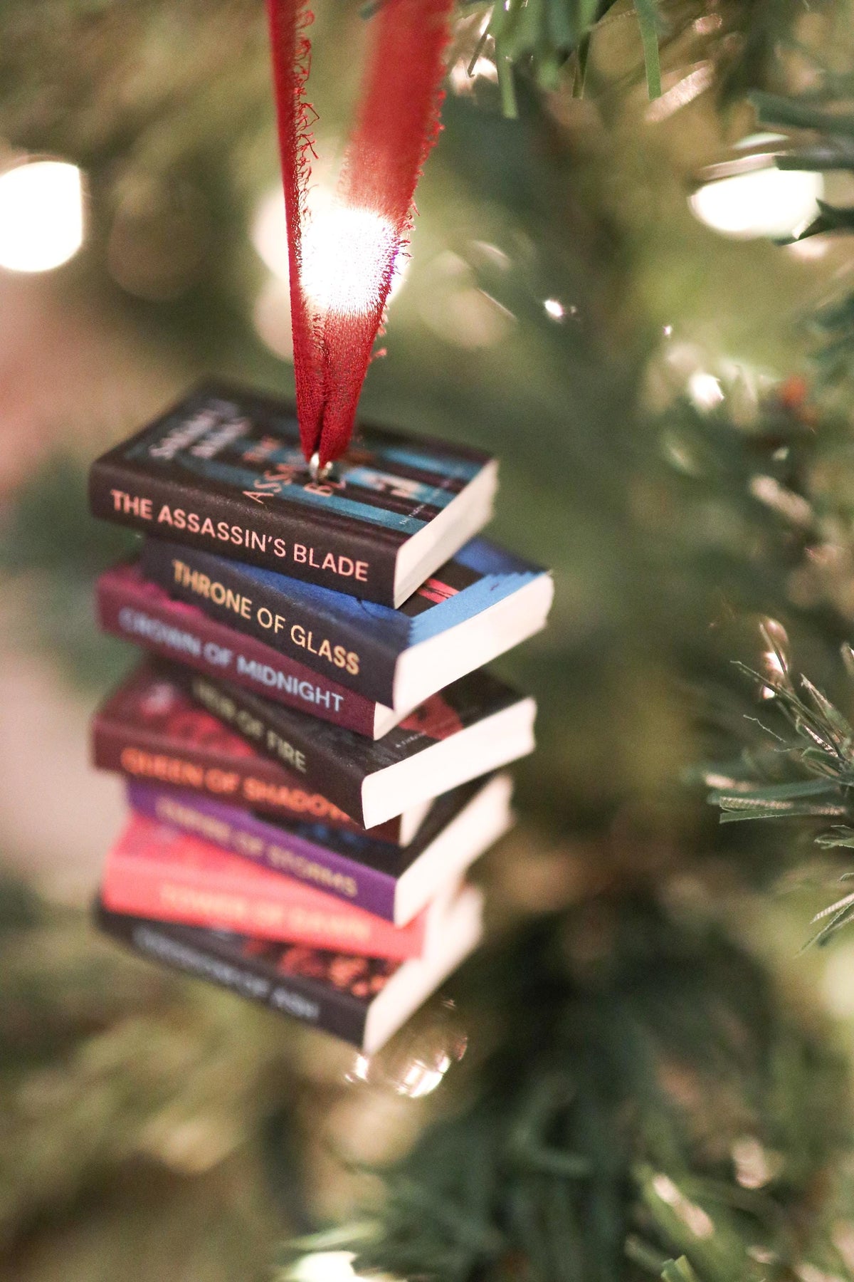 CUSTOM Mini Book Stack Ornament
