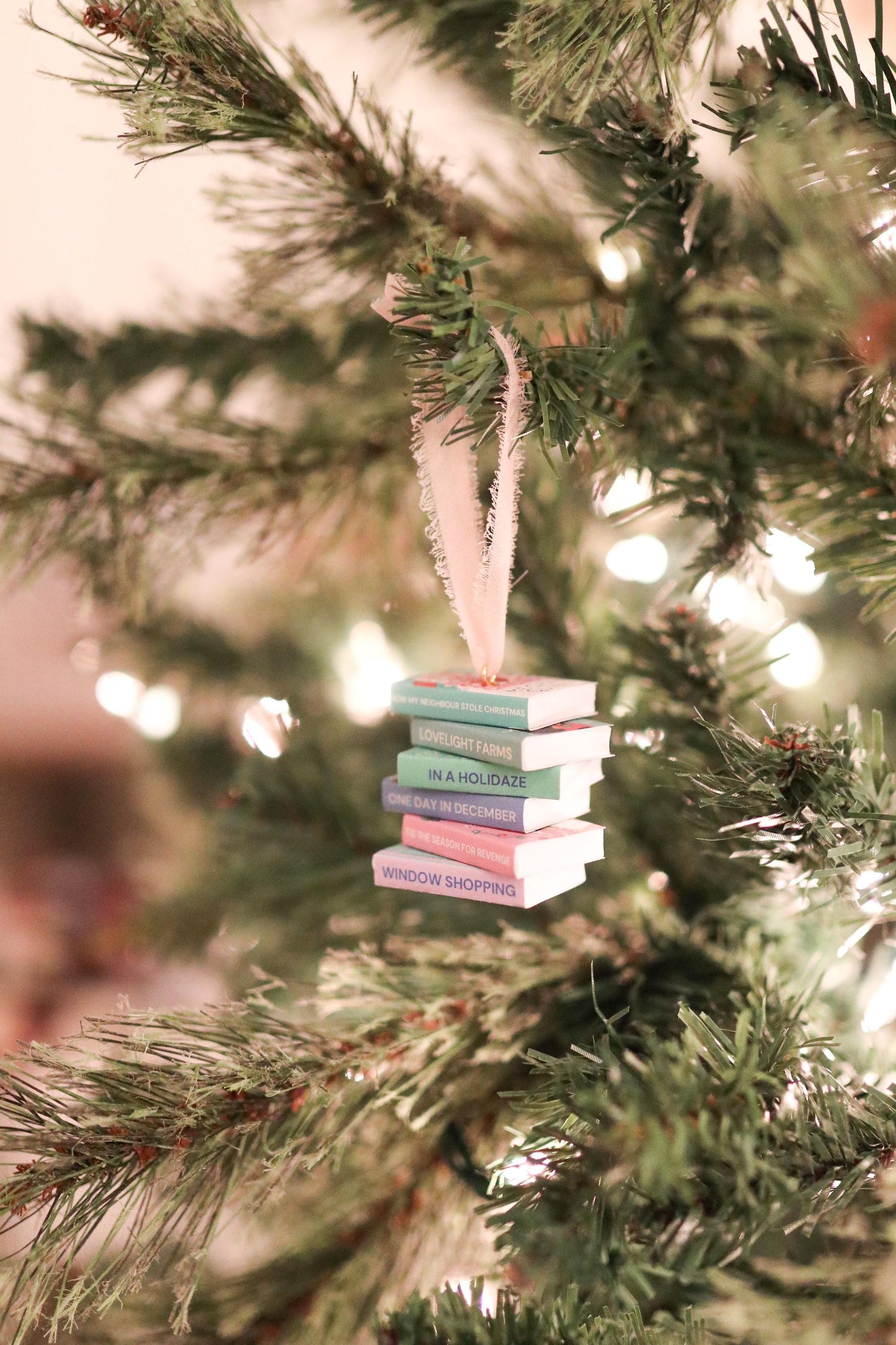Christmas Romance Mini Book Stack Ornament
