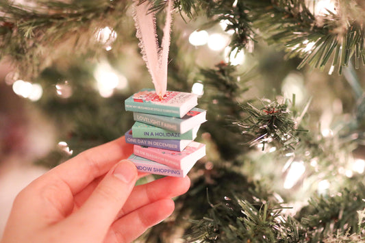 Christmas Romance Mini Book Stack Ornament