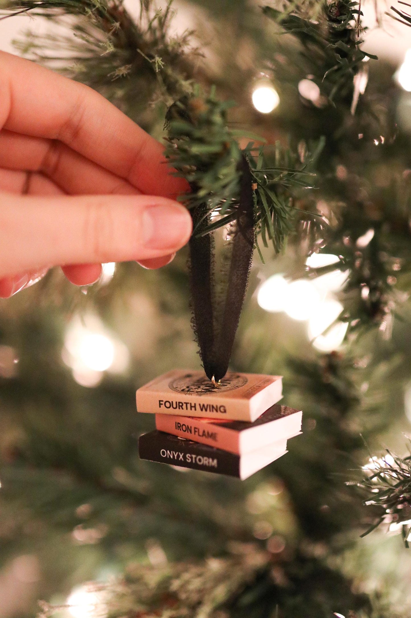 Fourth Wing Mini Book Stack Ornament