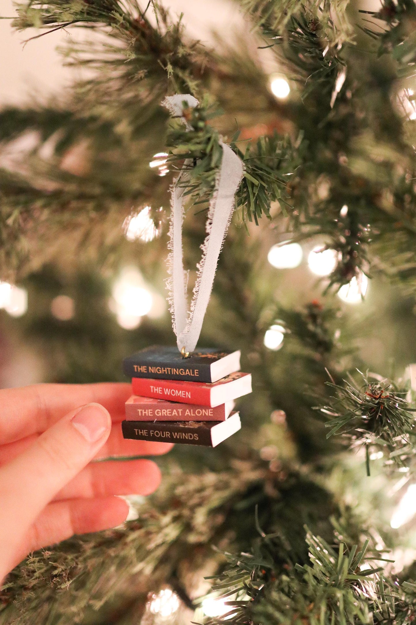 Kristin Hannah Mini Book Stack Ornament