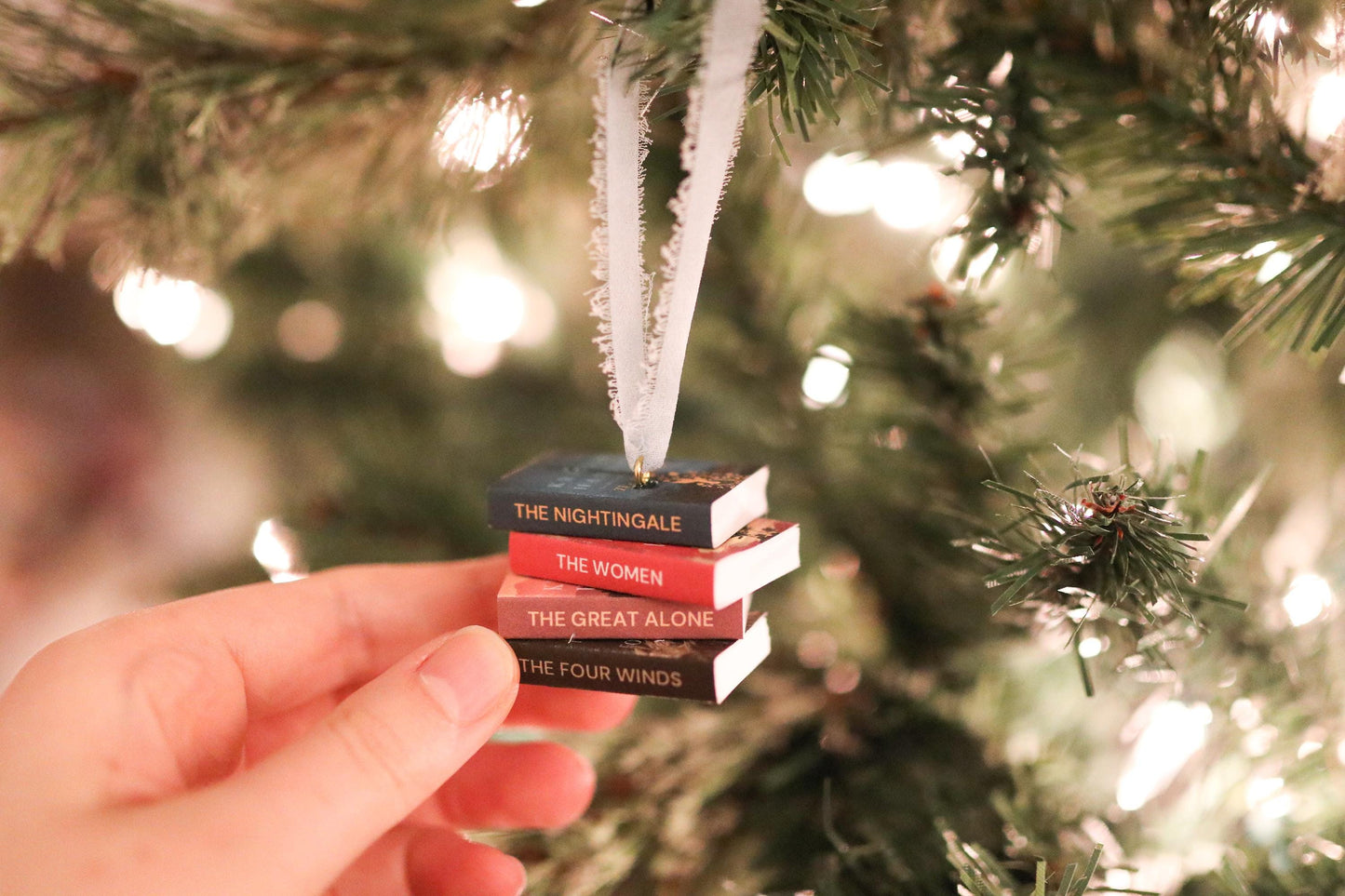 Kristin Hannah Mini Book Stack Ornament