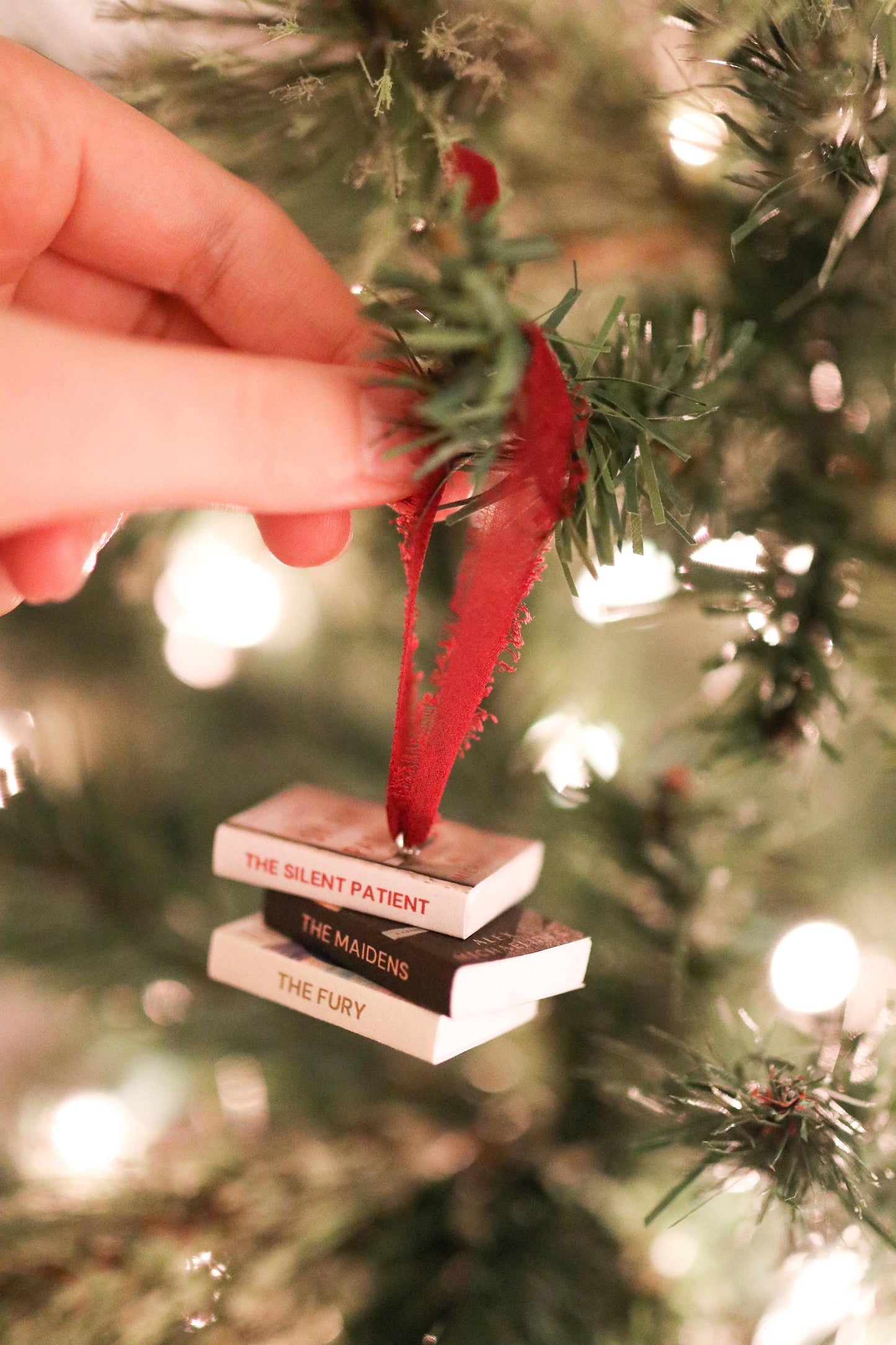 Alex Michaelides Mini Book Stack Ornament