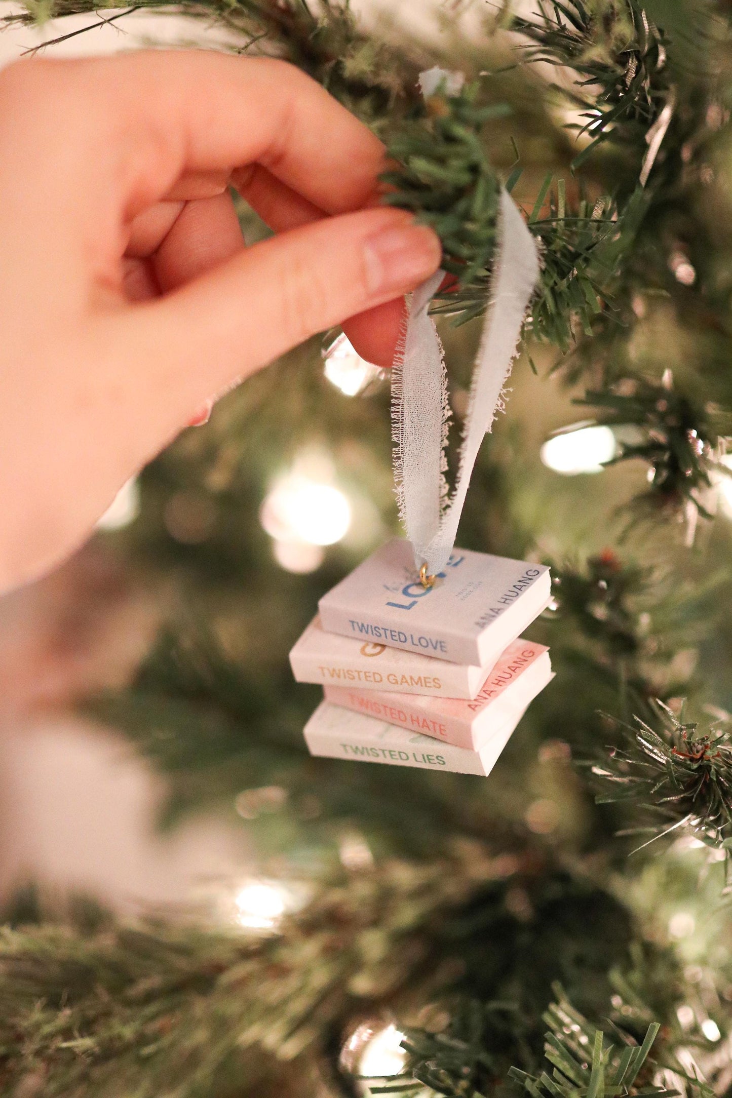Twisted Love Mini Book Stack Ornament