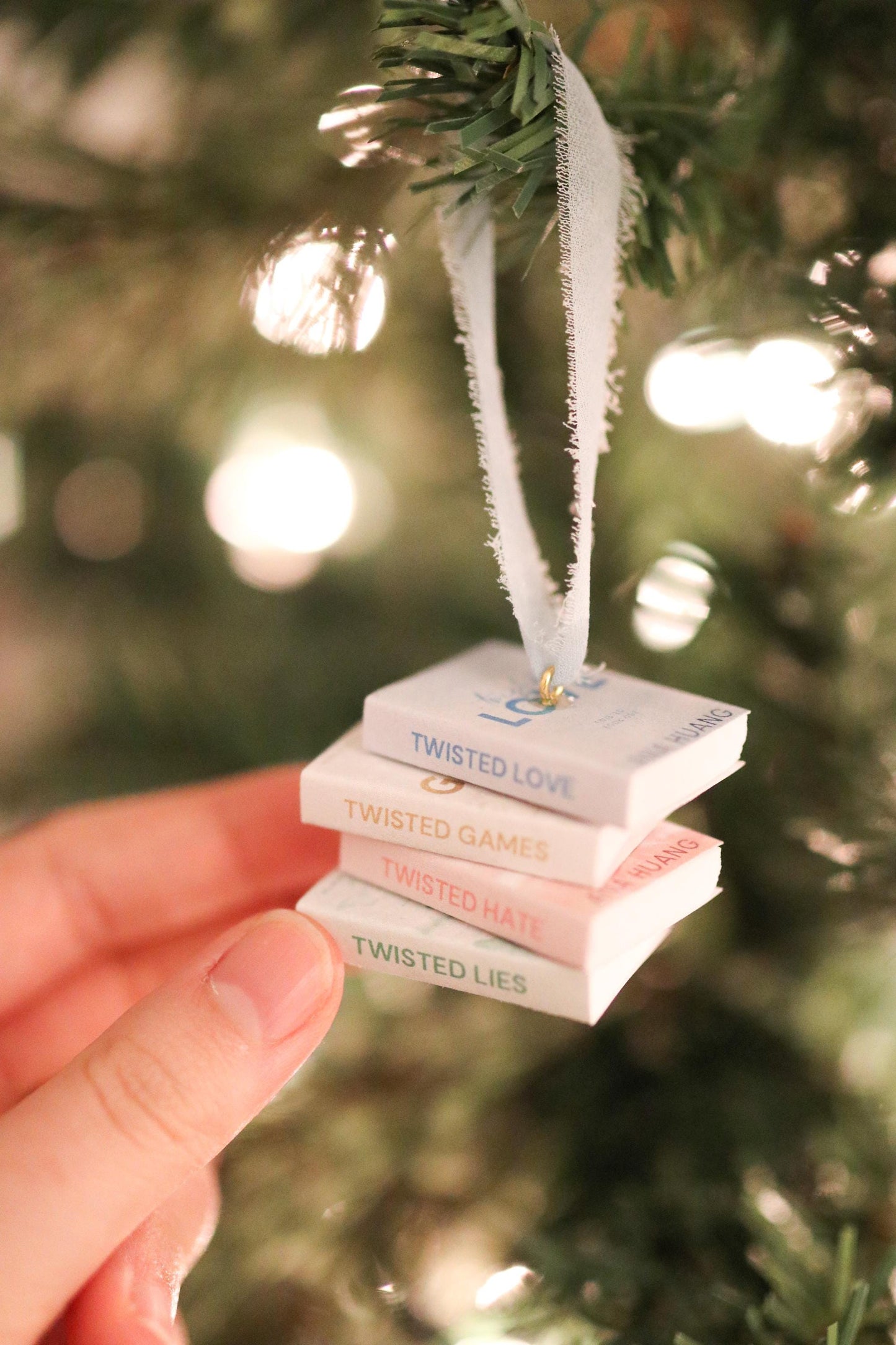 Twisted Love Mini Book Stack Ornament