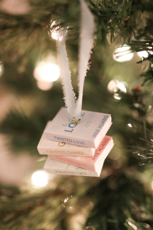 Twisted Love Mini Book Stack Ornament