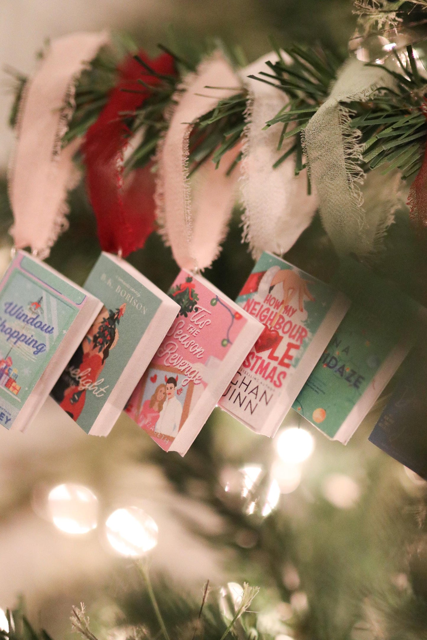 Christmas Romance Mini Book Ornaments