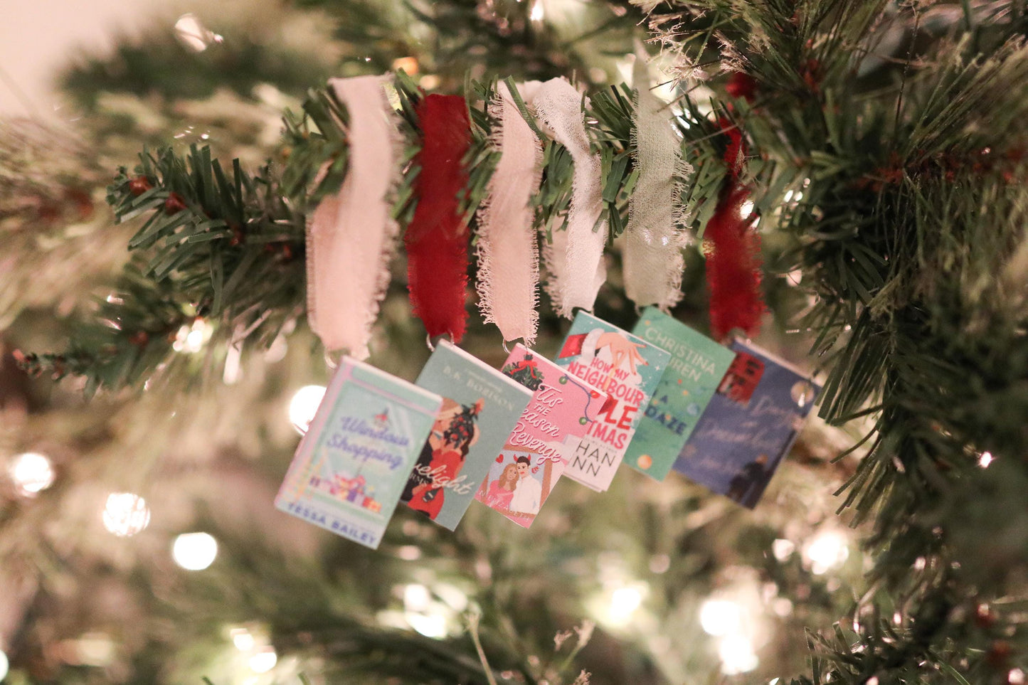 Christmas Romance Mini Book Ornaments
