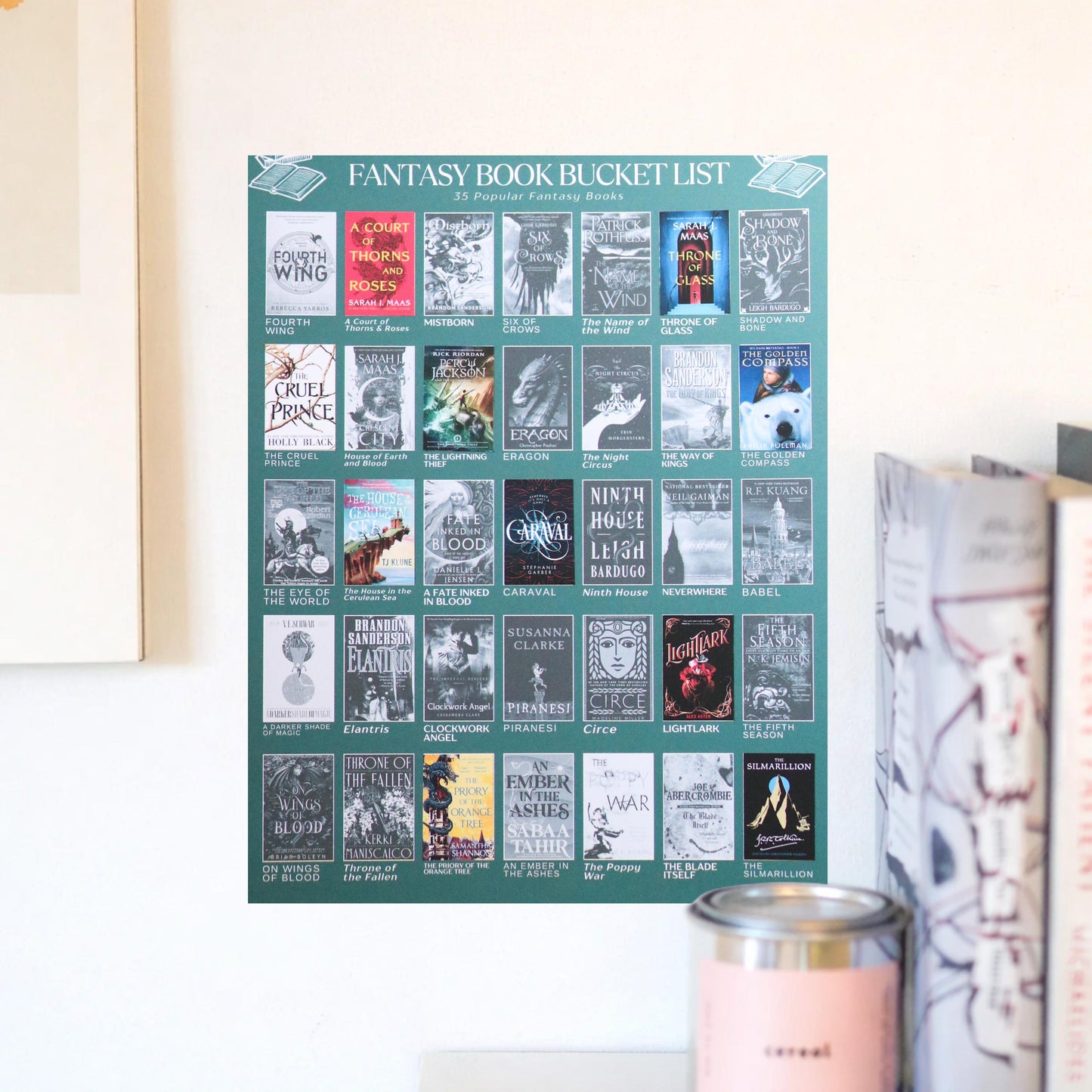 Fantasy Books Bucket List Sticker POSTER