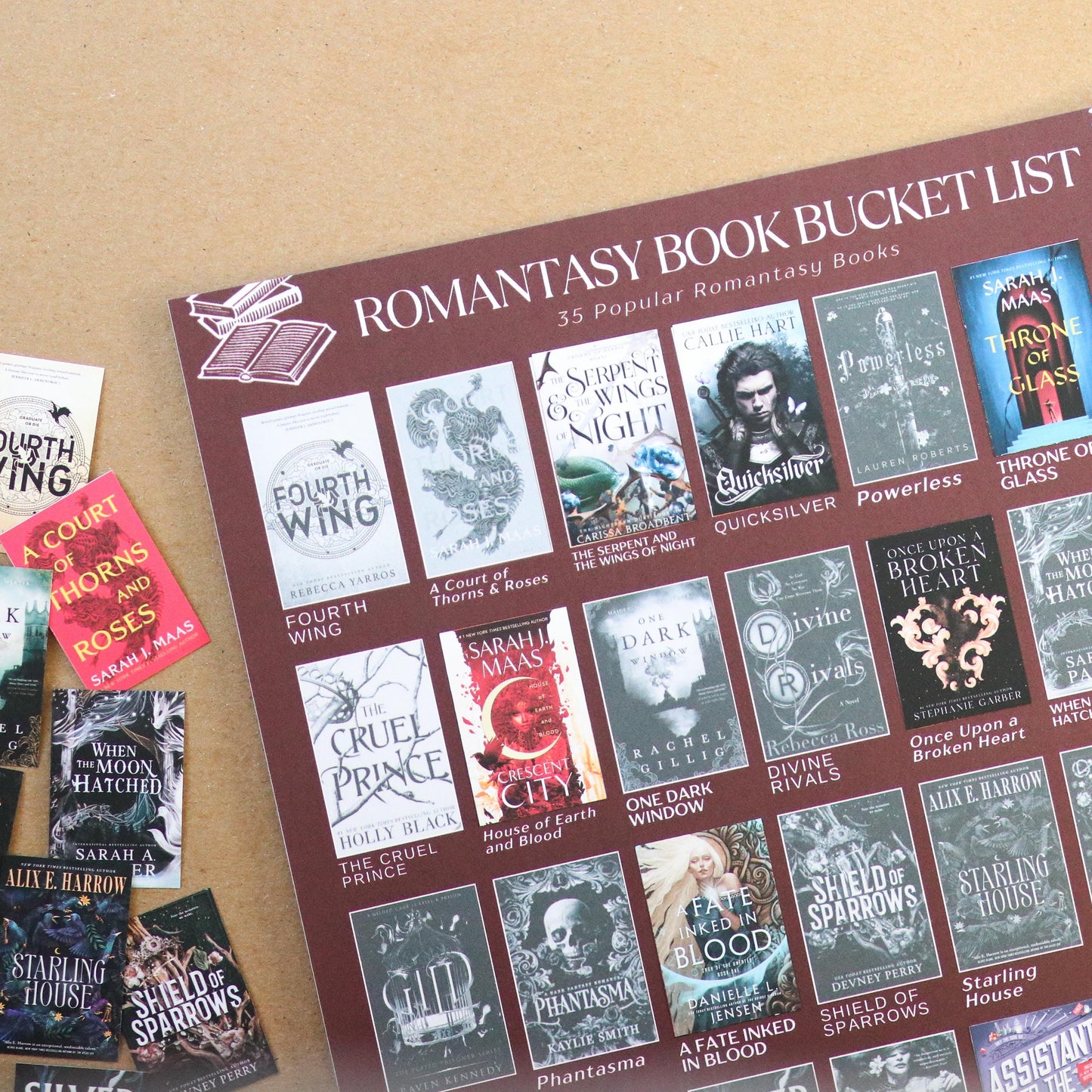 Romantasy Books Bucket List Sticker POSTER