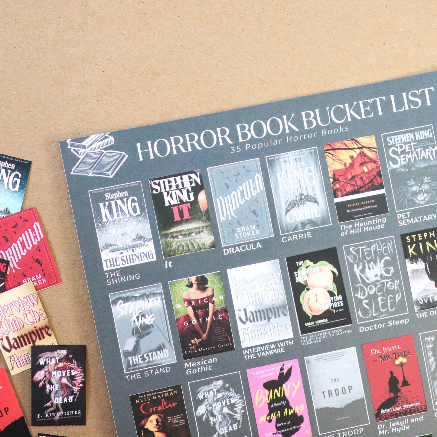 Horror Books Bucket List Sticker POSTER