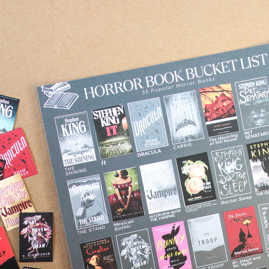 Horror Books Bucket List Sticker POSTER