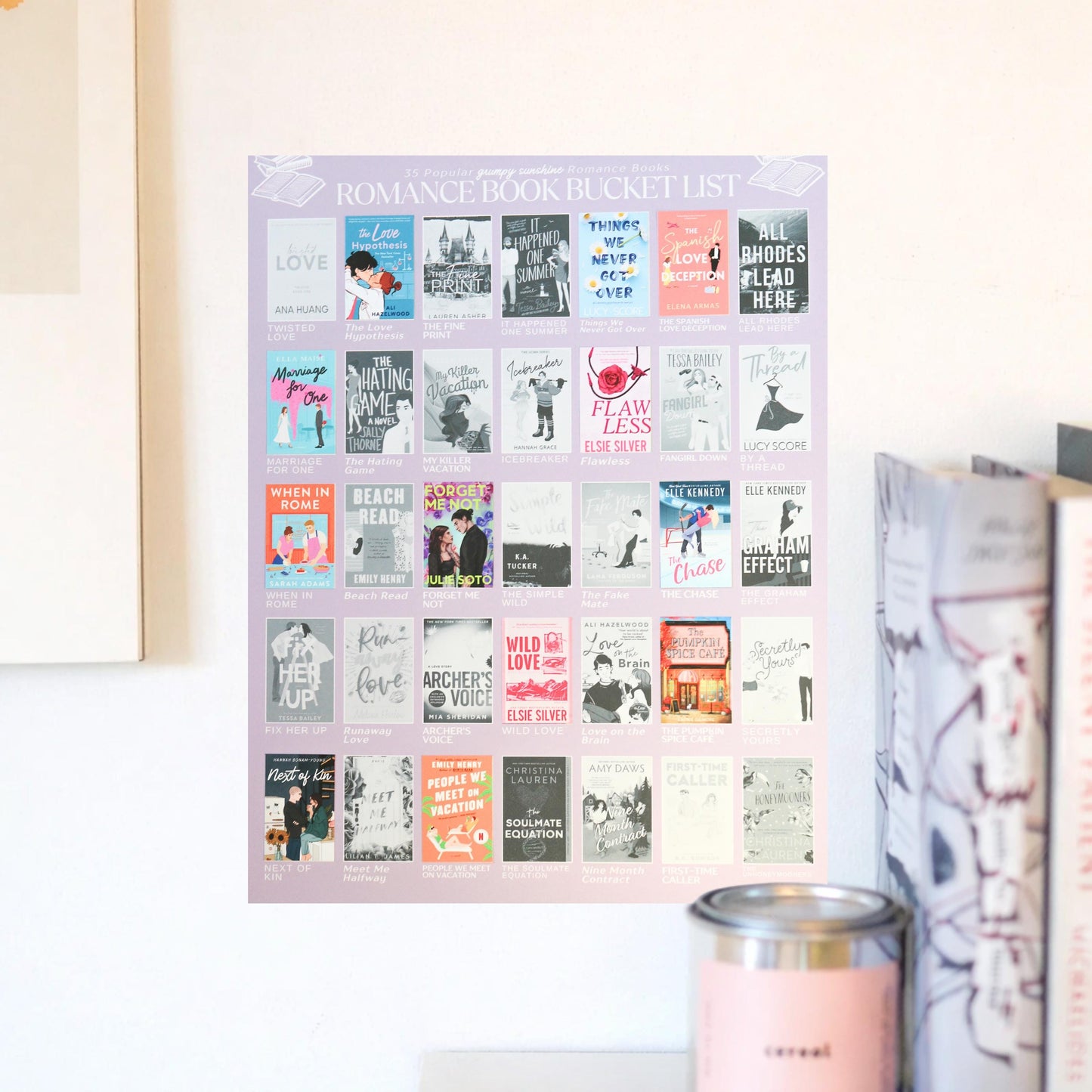 Grumpy Sunshine Trope Books Bucket List Sticker POSTER