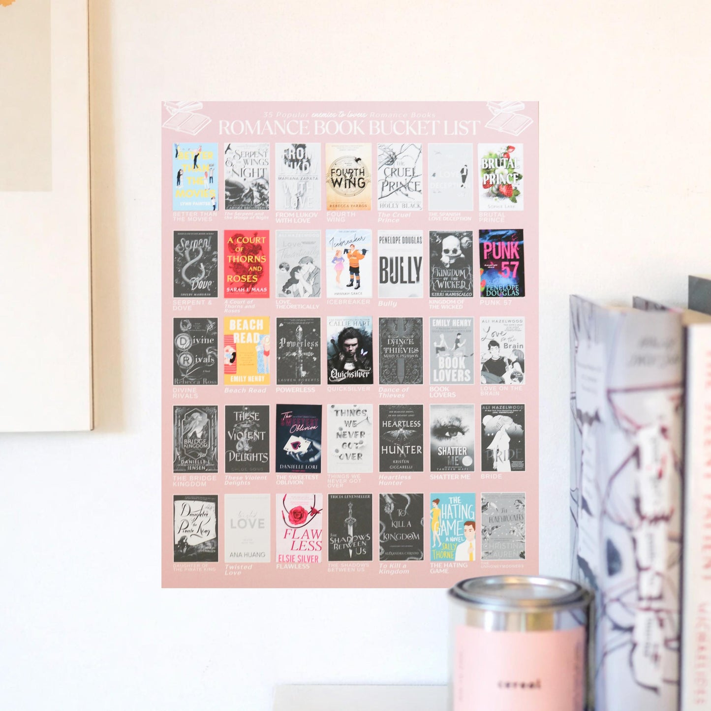 Enemies to Lovers Trope Books Bucket List Sticker POSTER