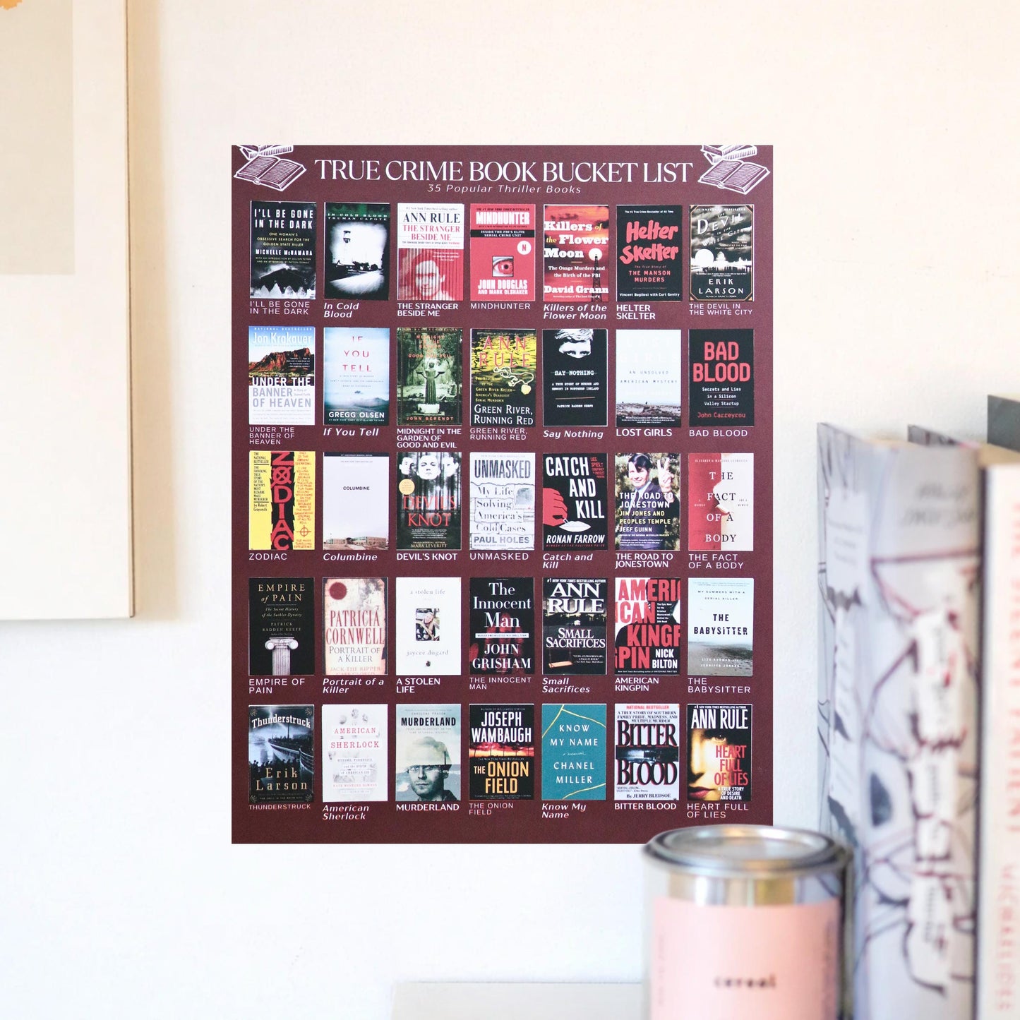 True Crime Books Bucket List Sticker POSTER