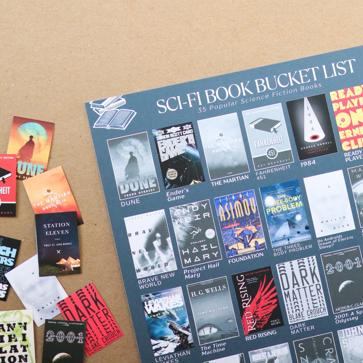 Science Fiction Books Bucket List Sticker POSTER