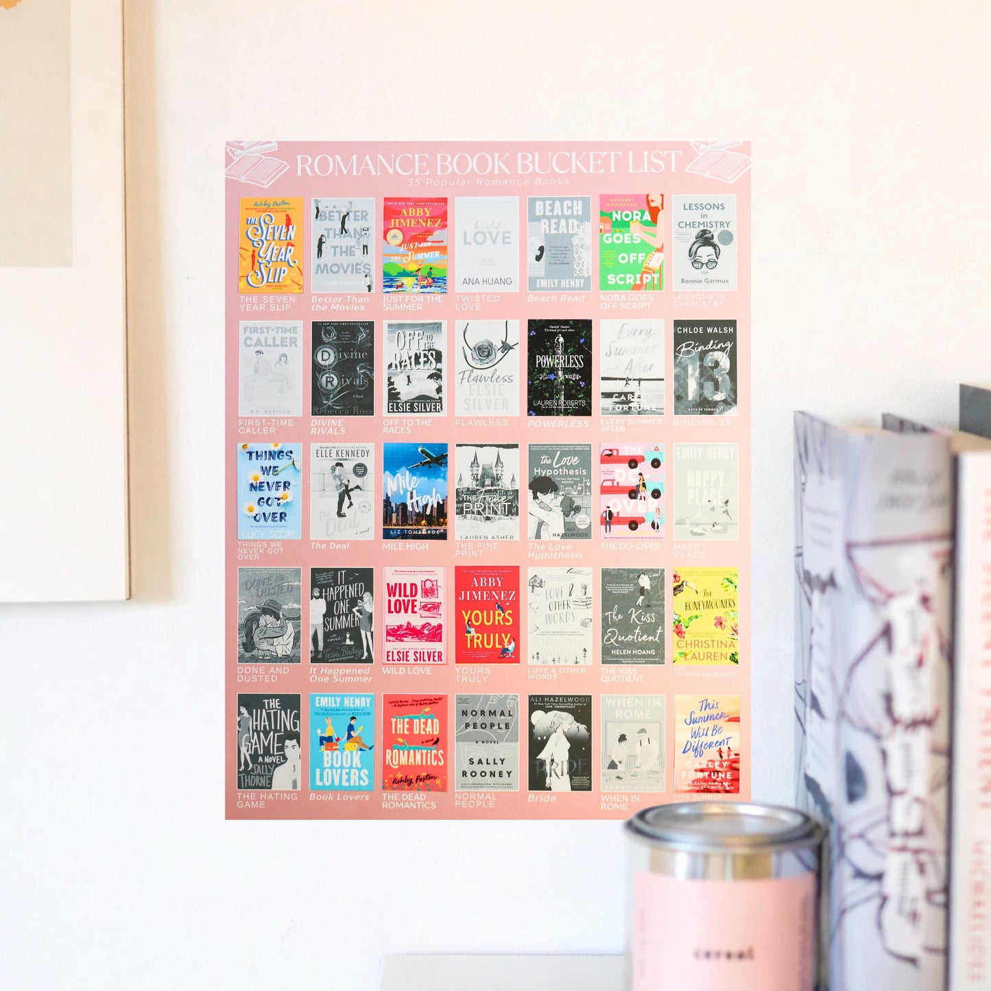 Romance Books Bucket List Sticker POSTER