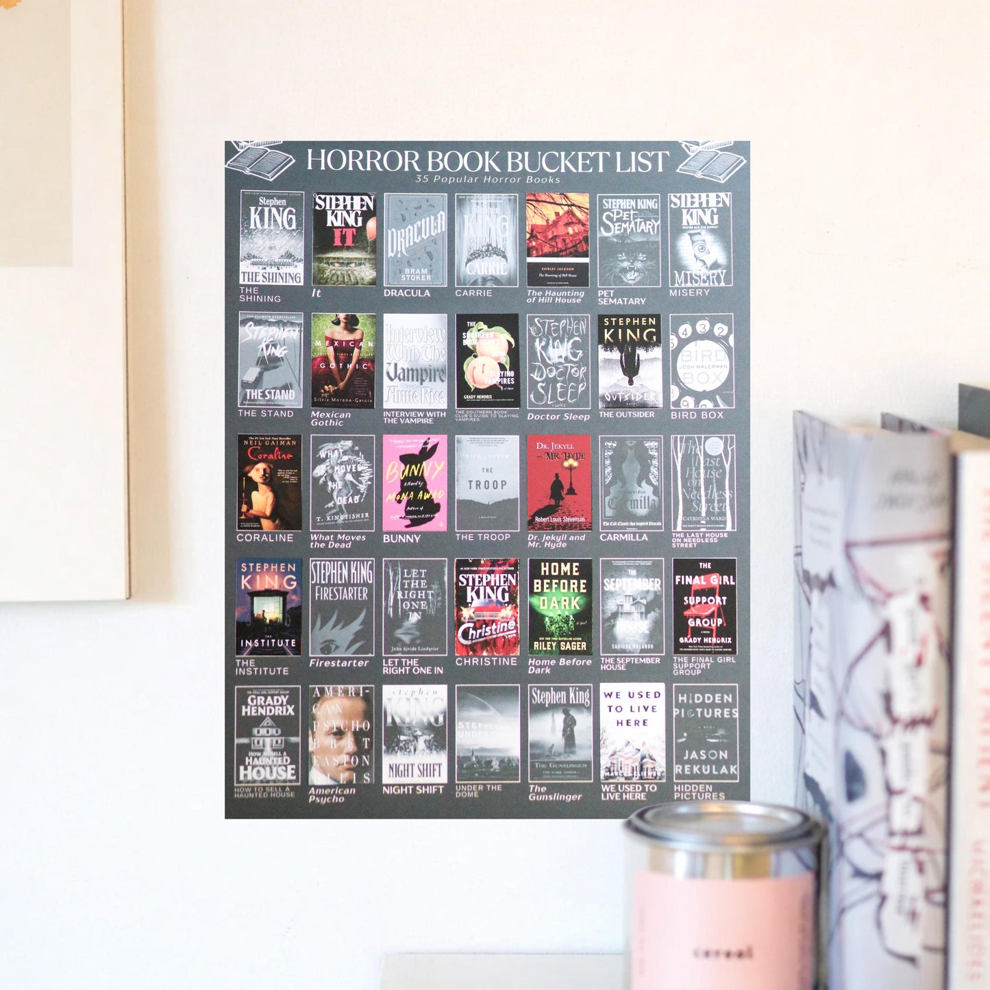 Horror Books Bucket List Sticker POSTER