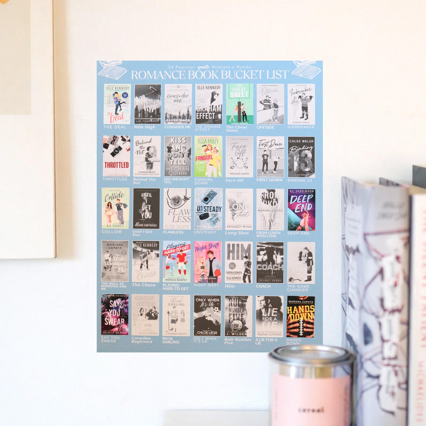 Sports Romance Books Bucket List Sticker POSTER