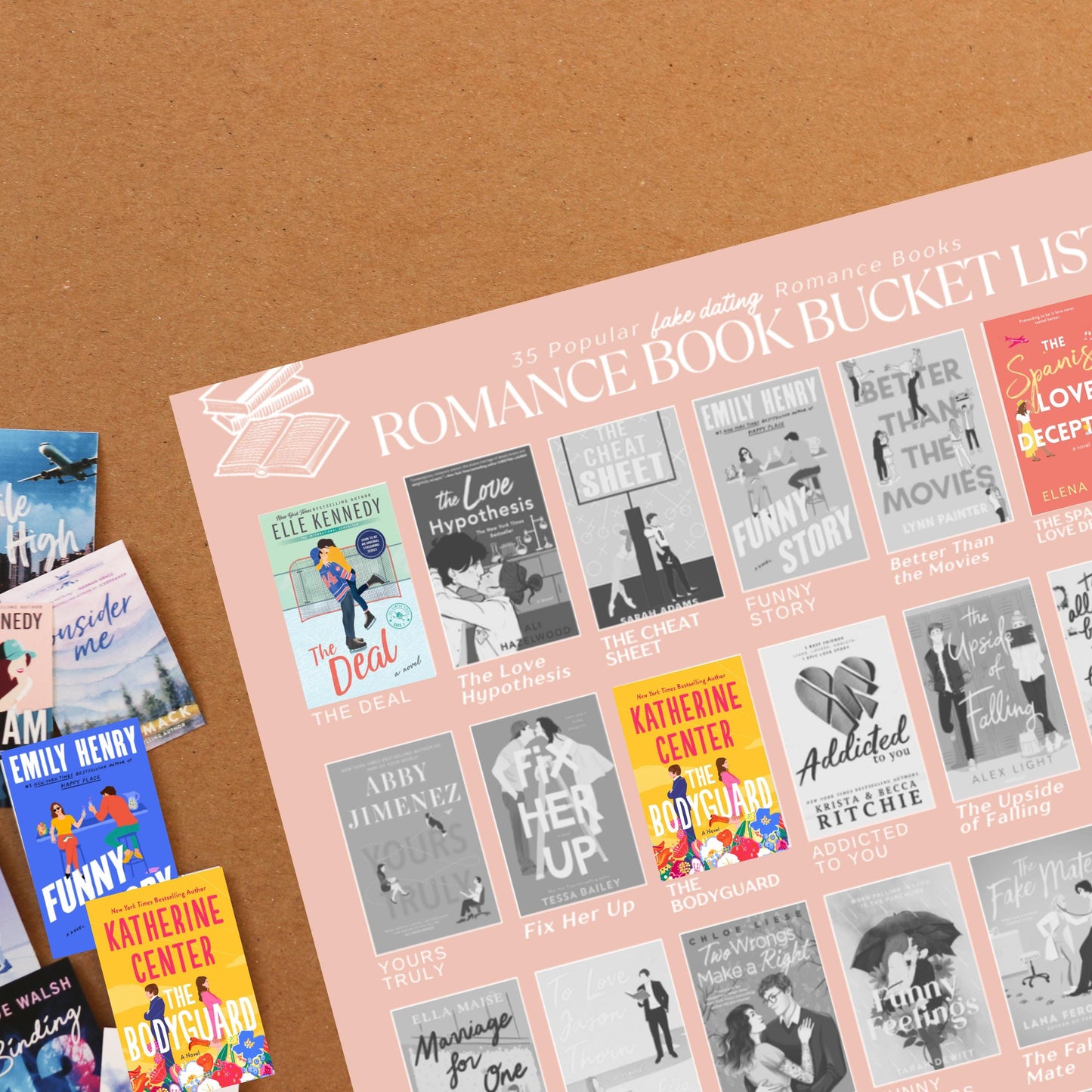Fake Dating Romance Books Bucket List Sticker POSTER