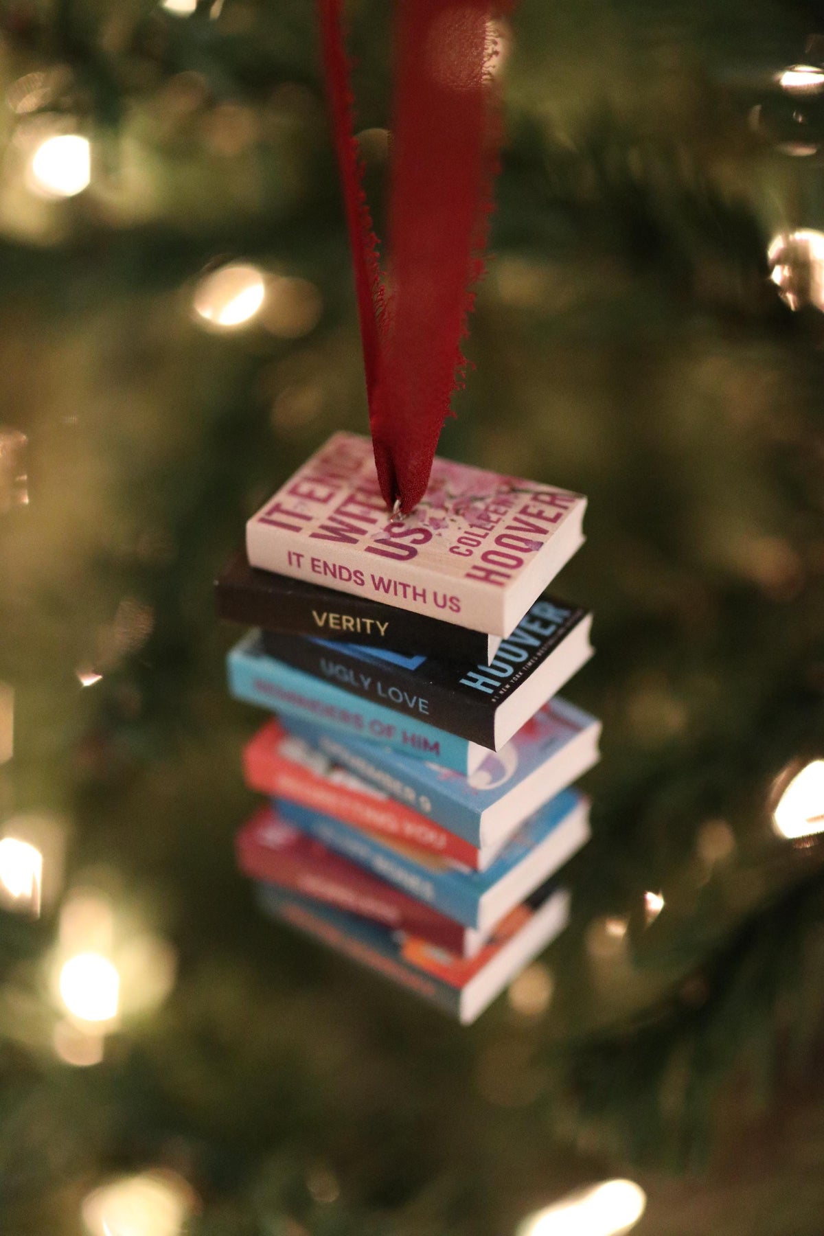 Colleen Hoover Mini Book Stack Ornament