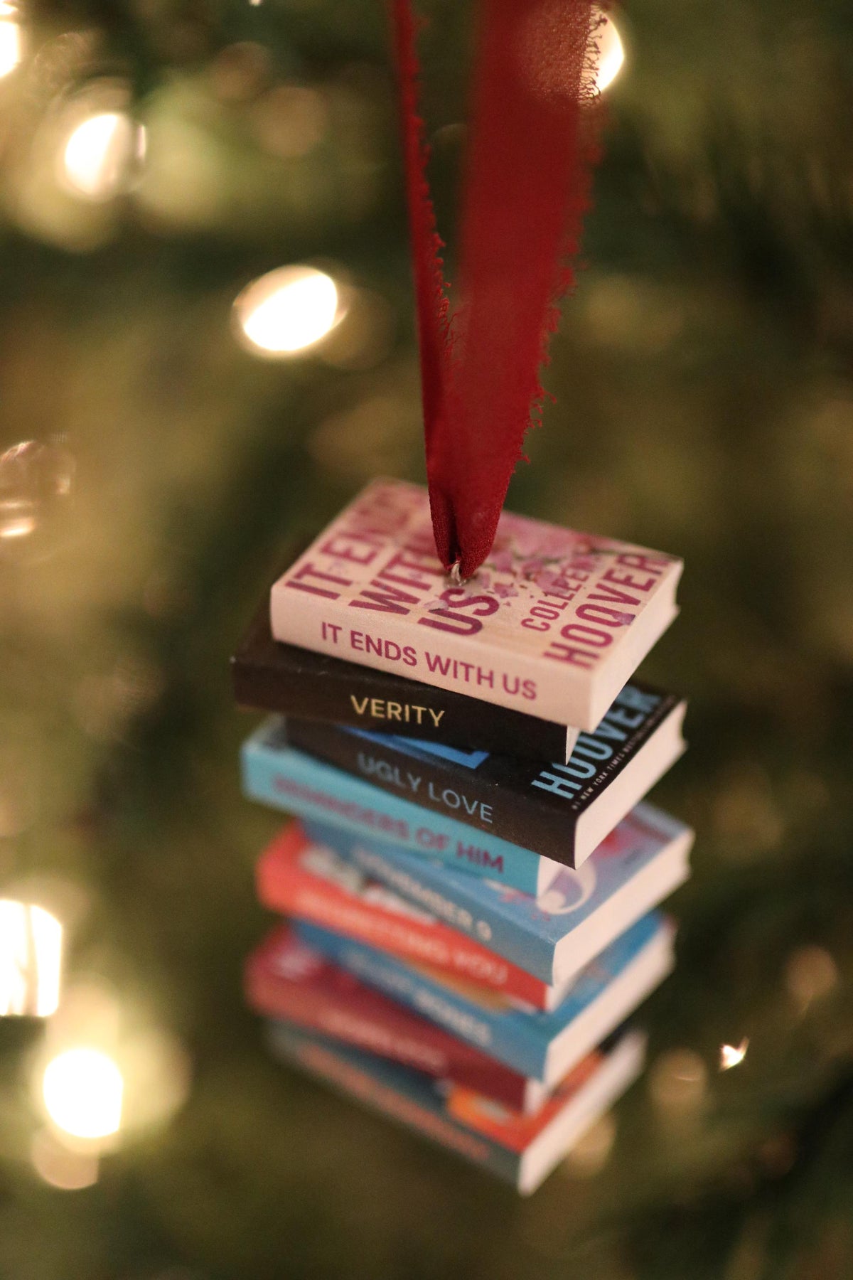 Colleen Hoover Mini Book Stack Ornament