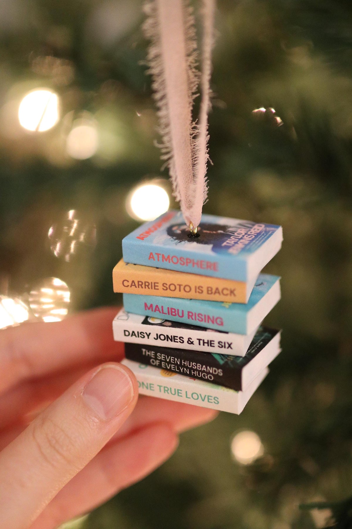 Taylor Jenkins Reid Mini Book Stack Ornament