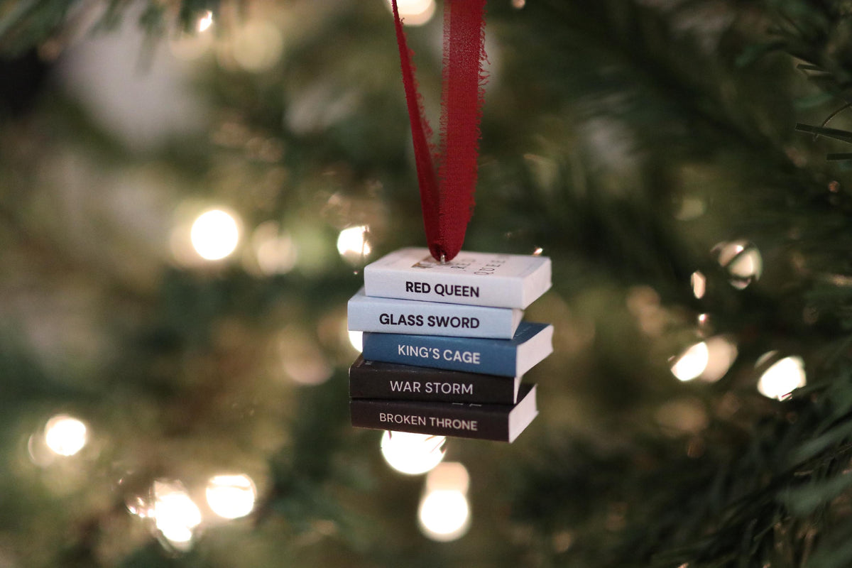 Red Queen Mini Book Stack Ornament