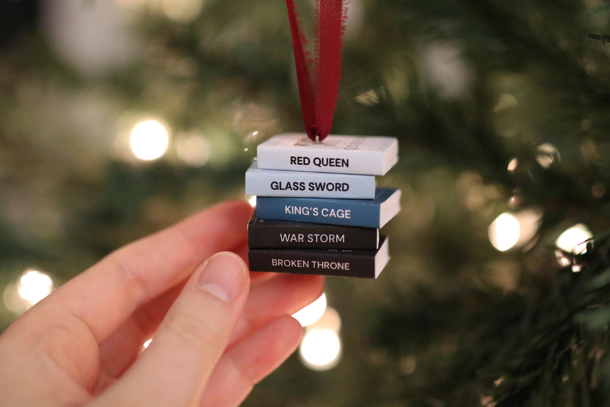 Red Queen Mini Book Stack Ornament