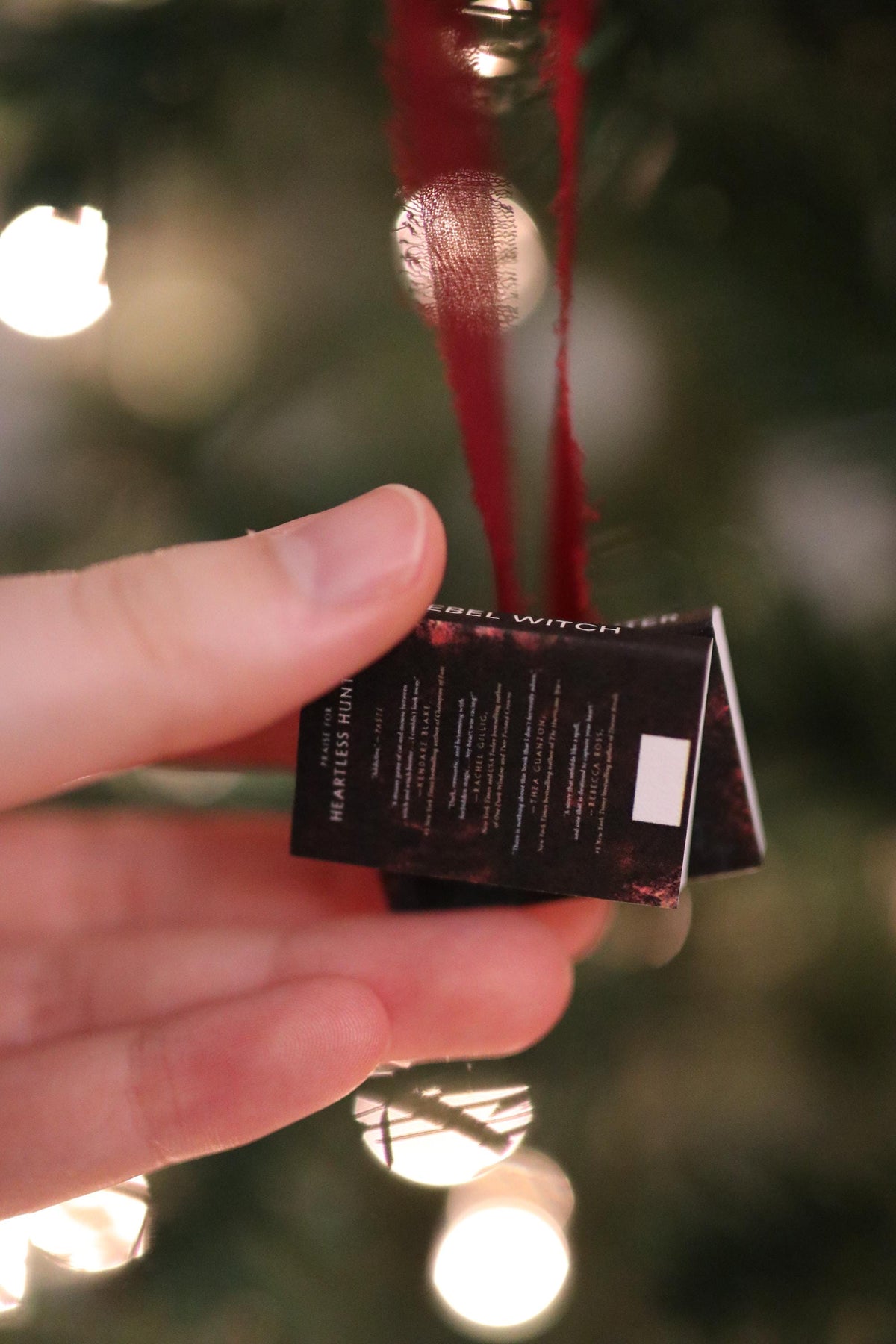 The Crimson Moth Mini Book Stack Ornament