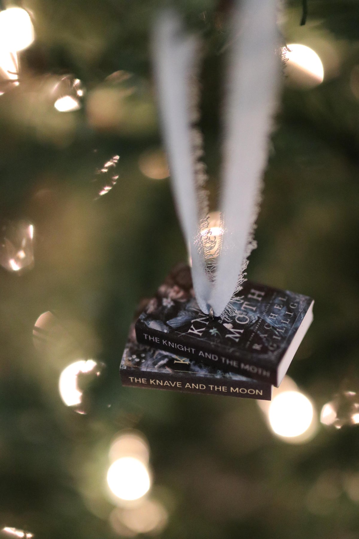 The Knight and the Moth Mini Book Stack Ornament