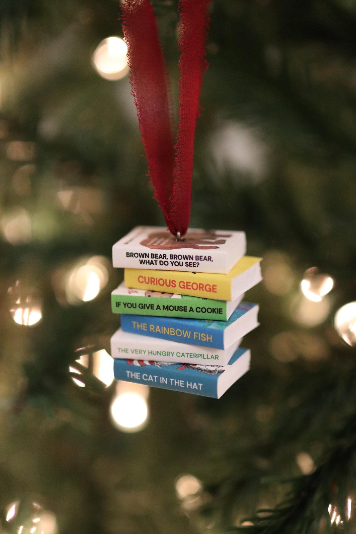 Nostalgic Mini Book Stack Ornament