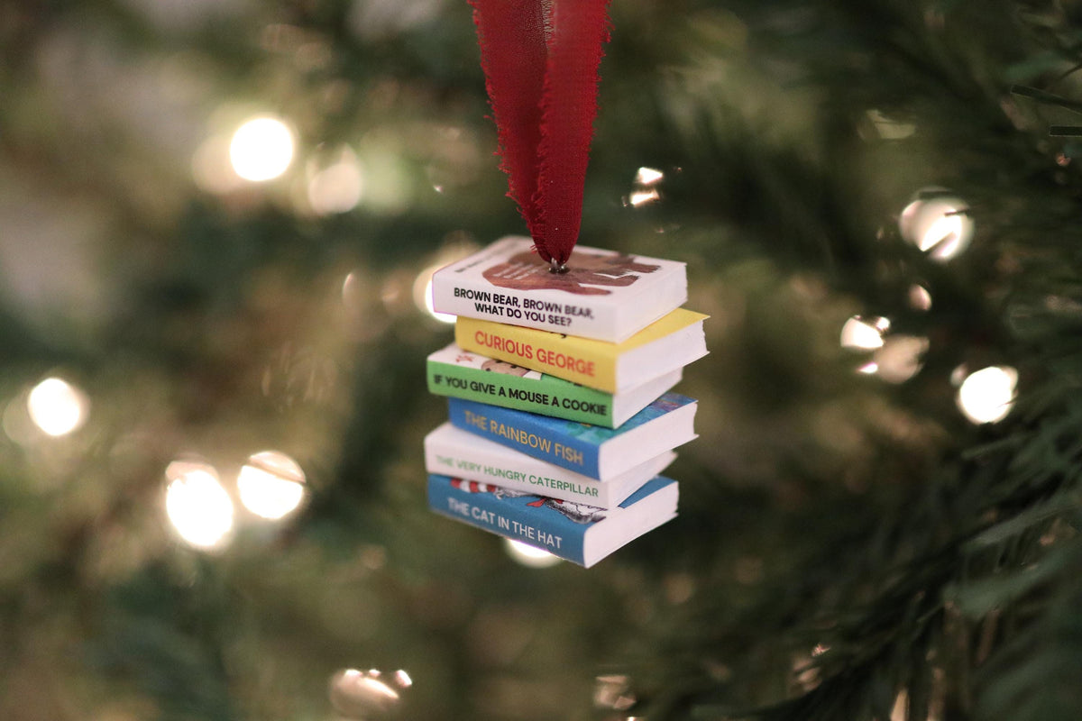 Nostalgic Mini Book Stack Ornament