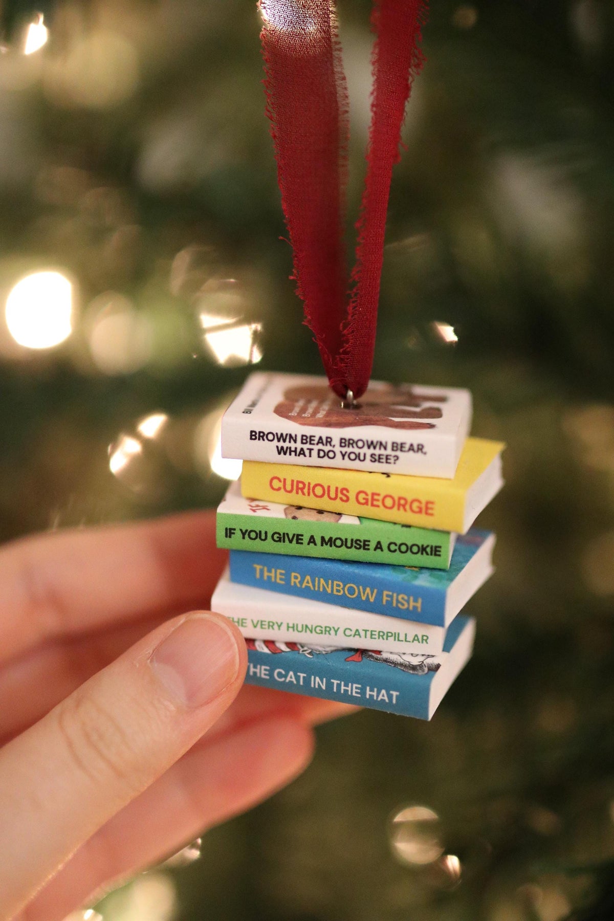 Nostalgic Mini Book Stack Ornament