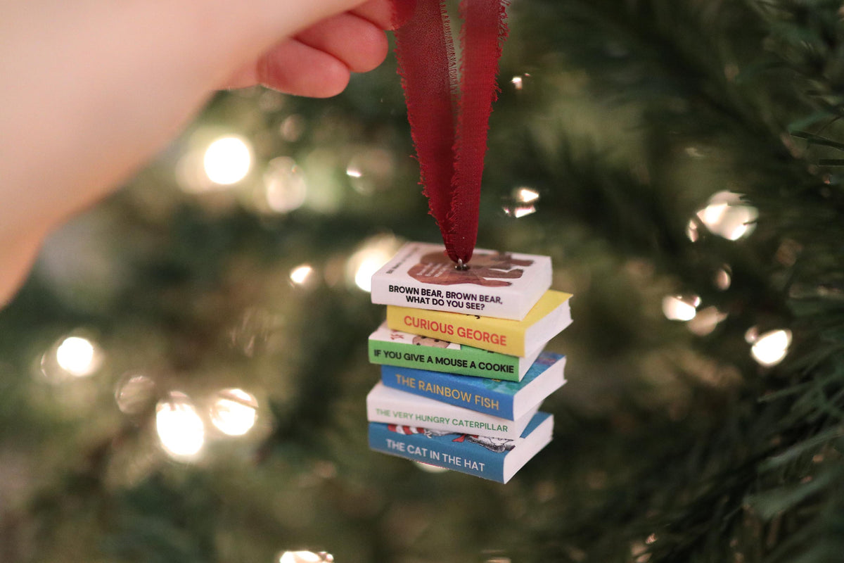 Nostalgic Mini Book Stack Ornament