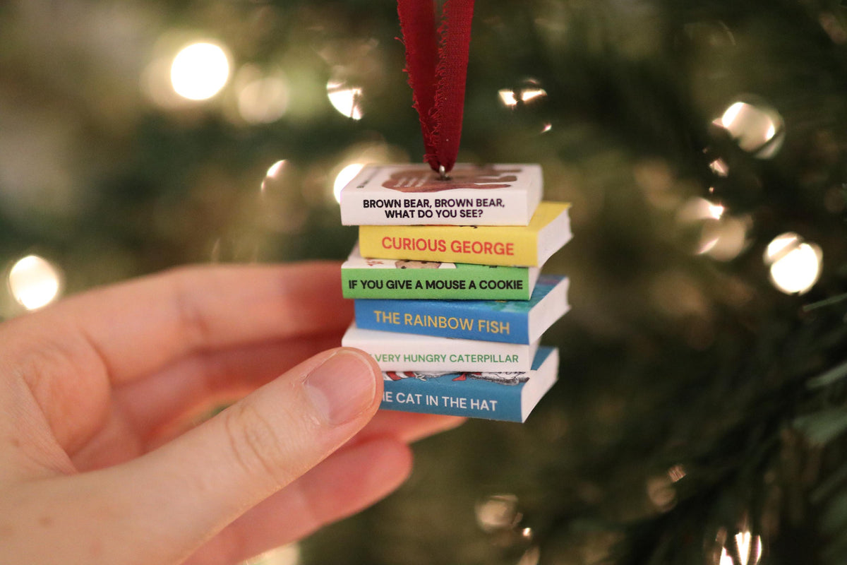 Nostalgic Mini Book Stack Ornament