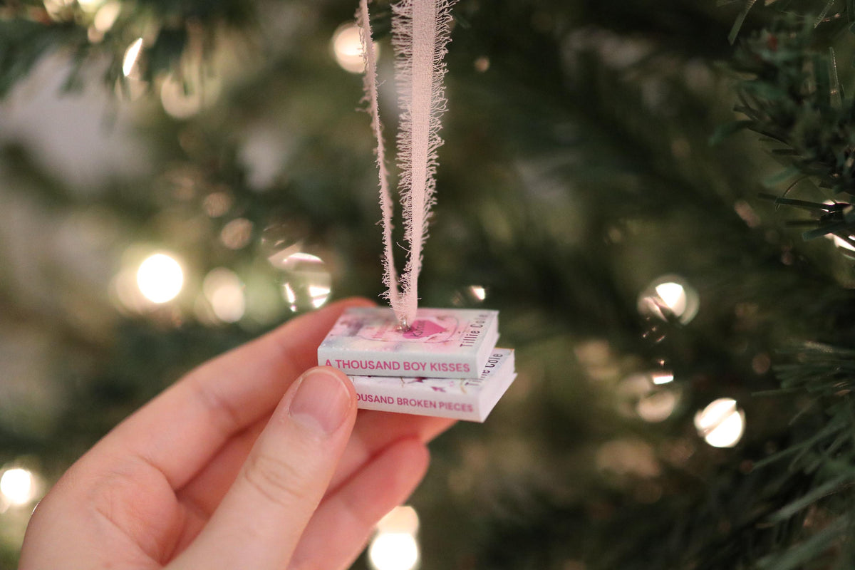 A Thousand Boy Kisses Mini Book Stack Ornament