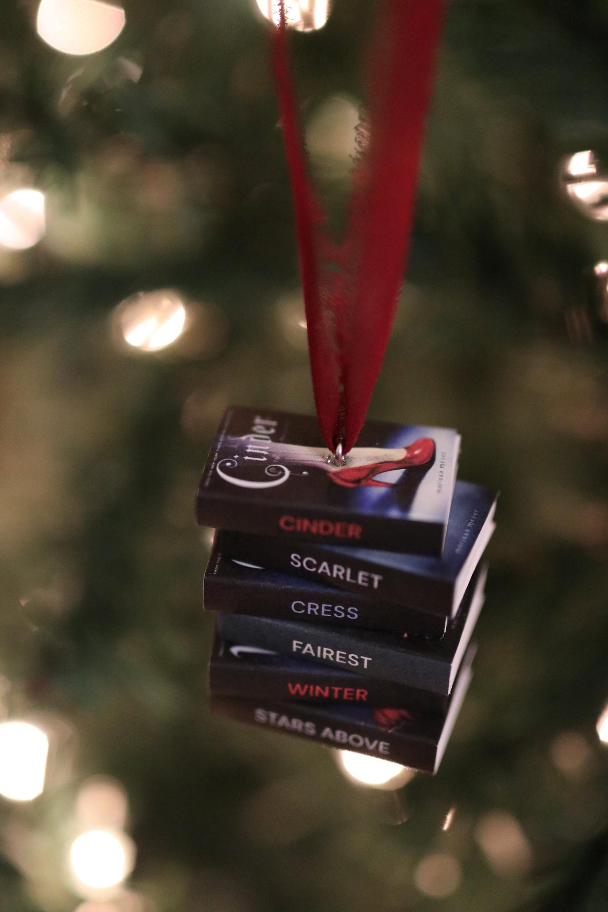 Cinder Mini Book Stack Ornament