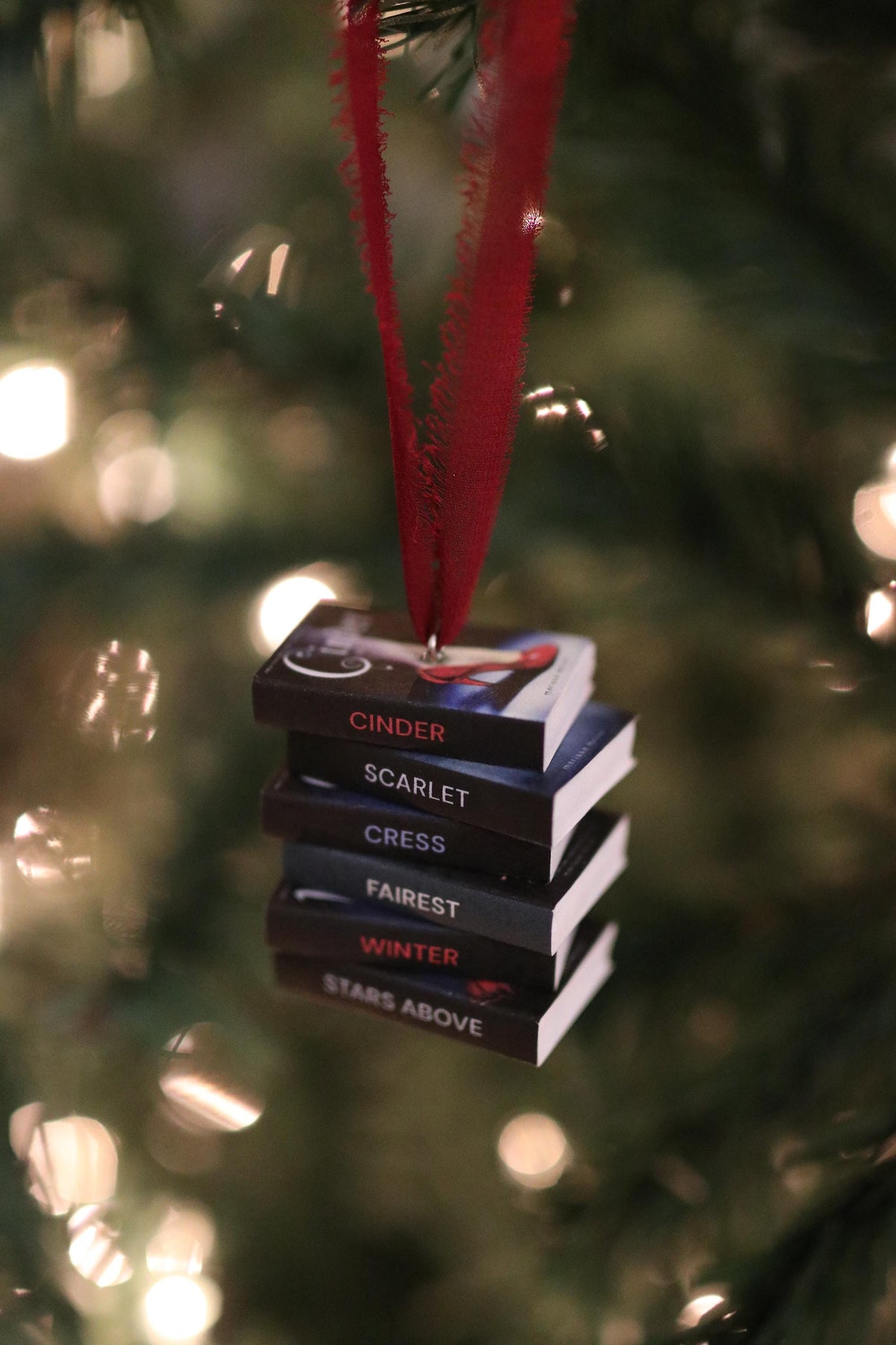 Cinder Mini Book Stack Ornament