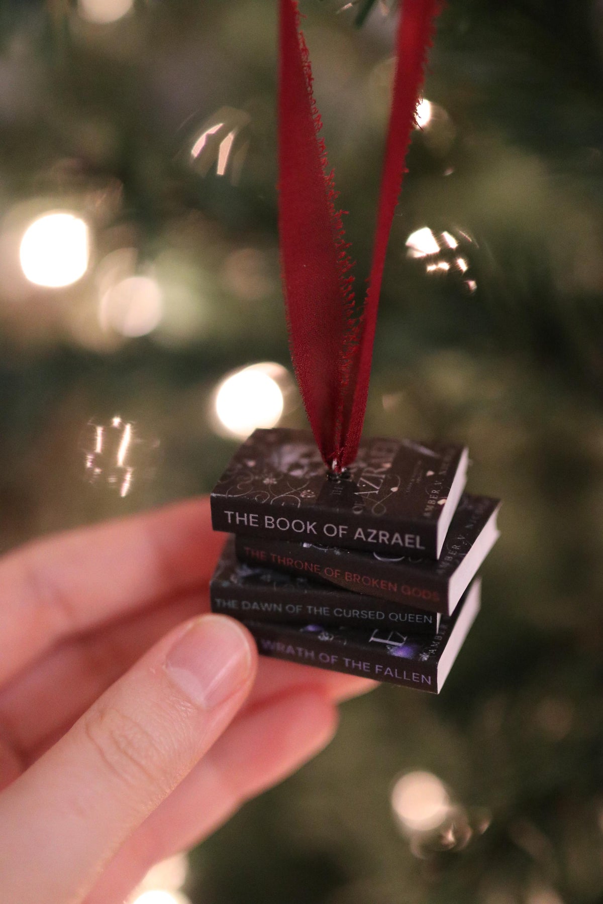 The Book of Azrael Mini Book Stack Ornament