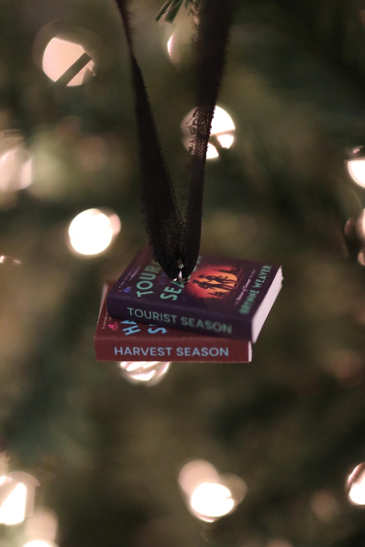 Tourist Season Mini Book Stack Ornament