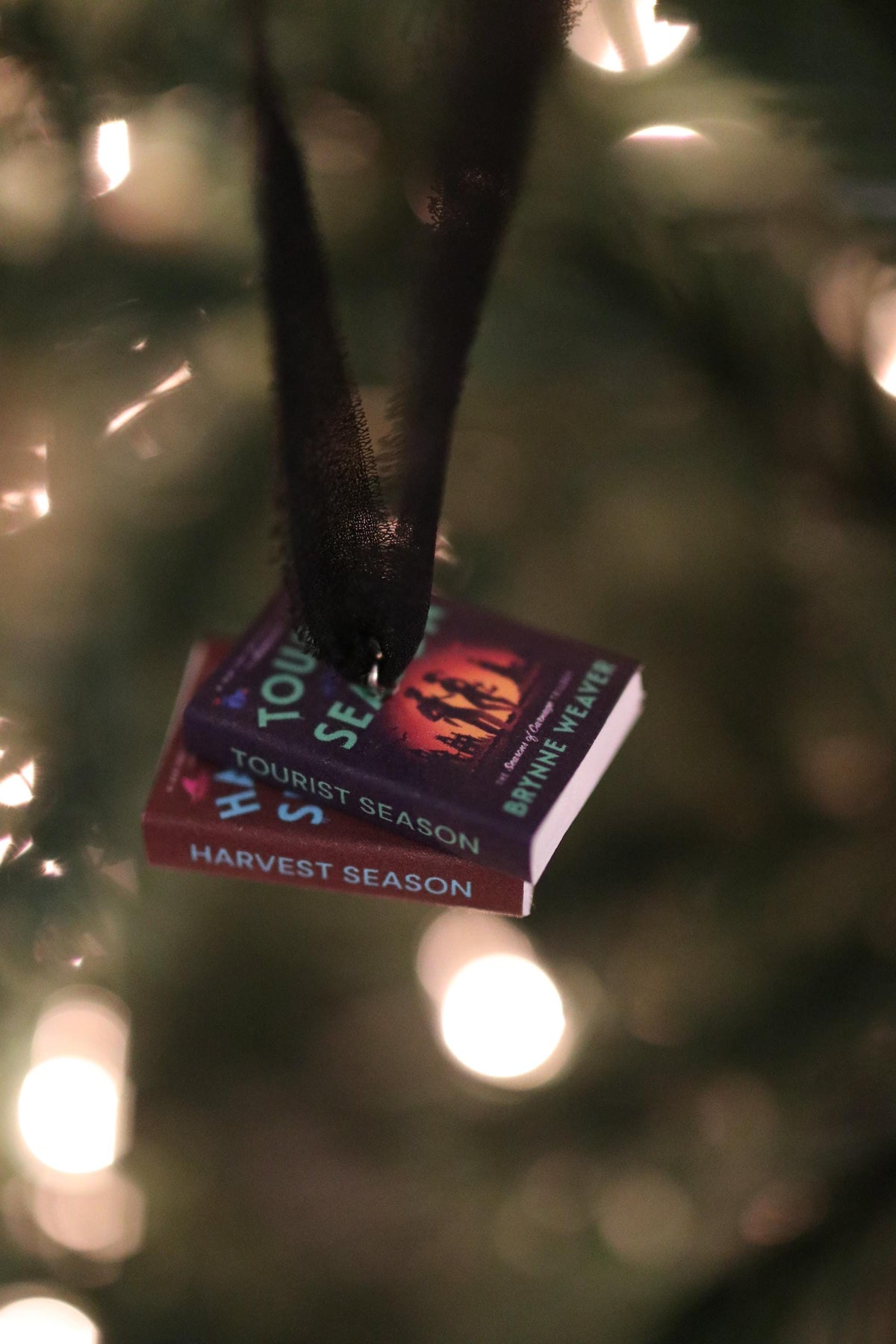 Tourist Season Mini Book Stack Ornament