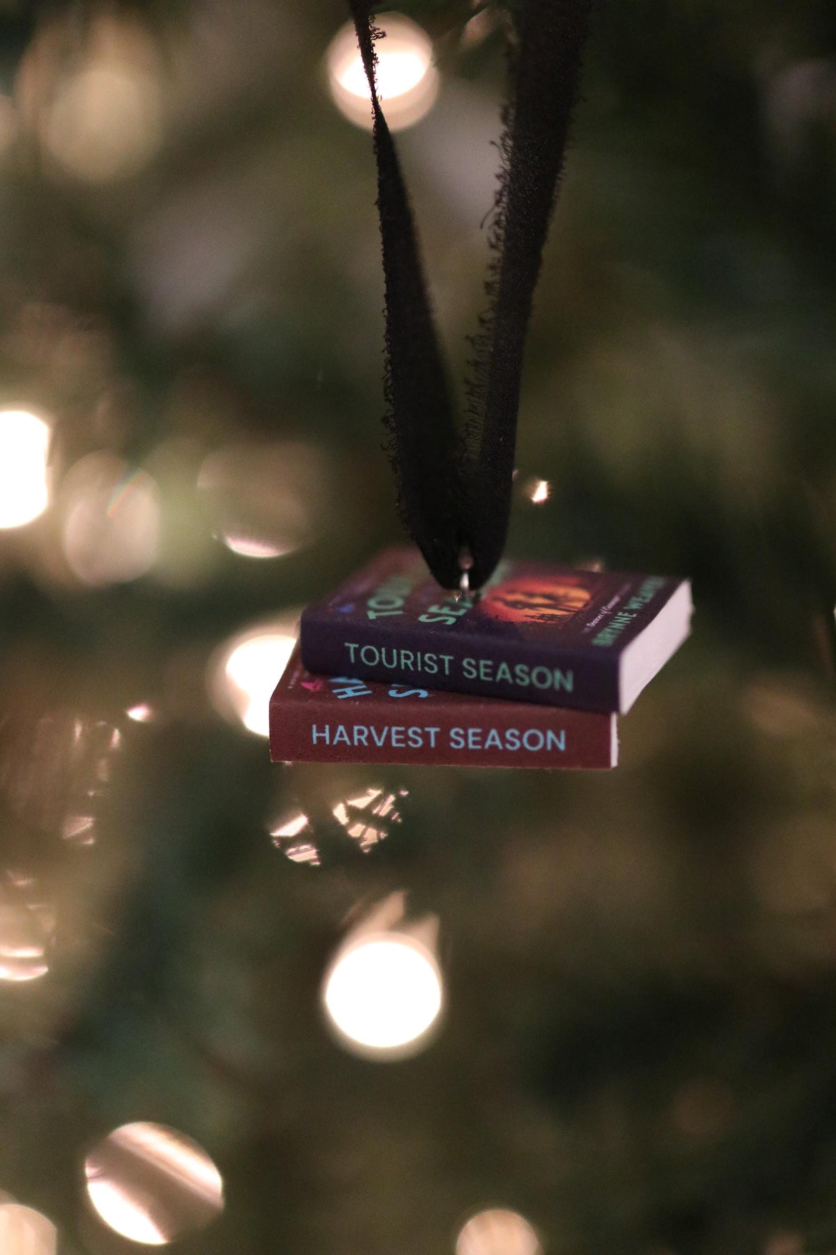 Tourist Season Mini Book Stack Ornament
