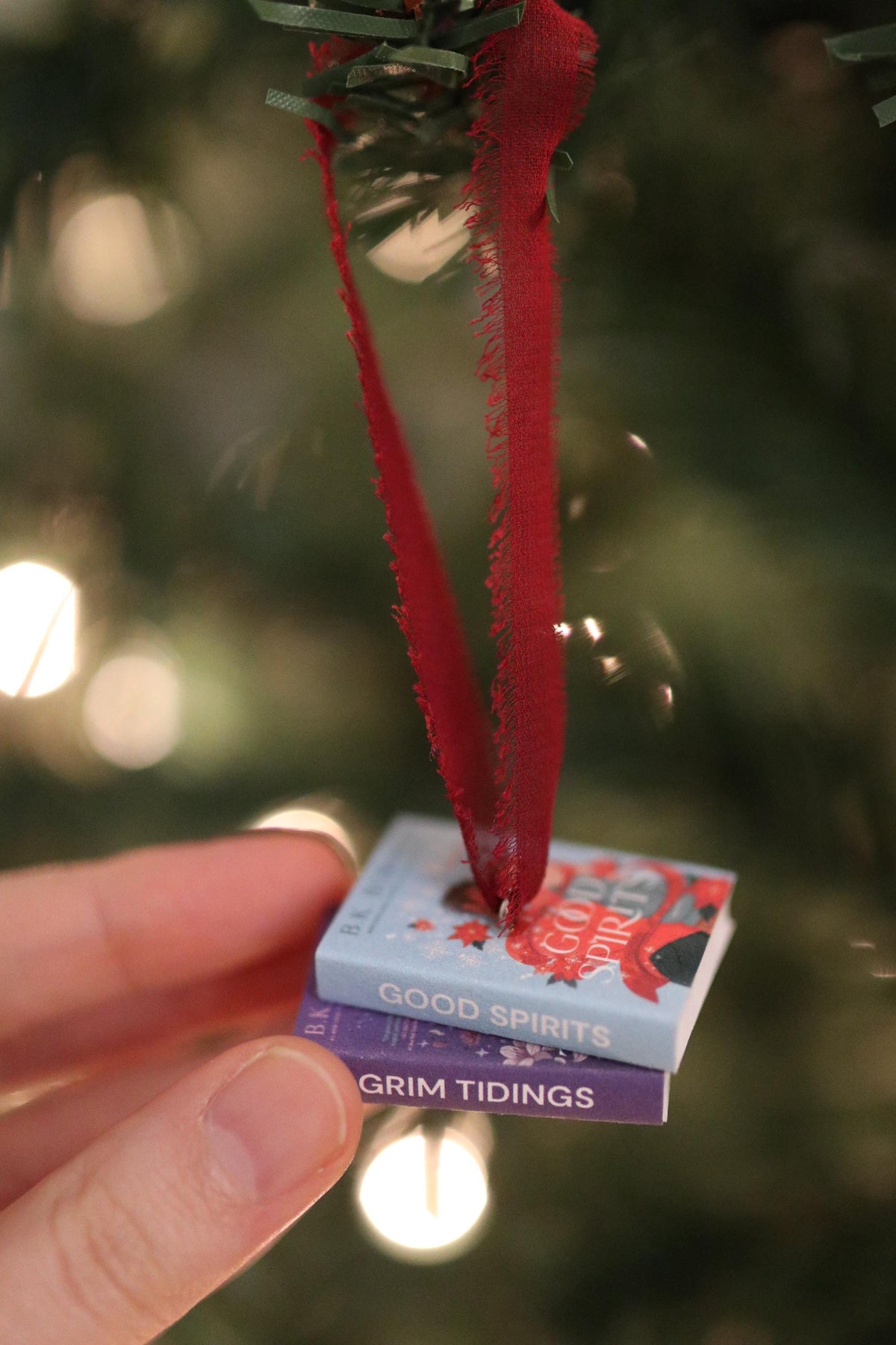 Good Spirits Mini Book Stack Ornament