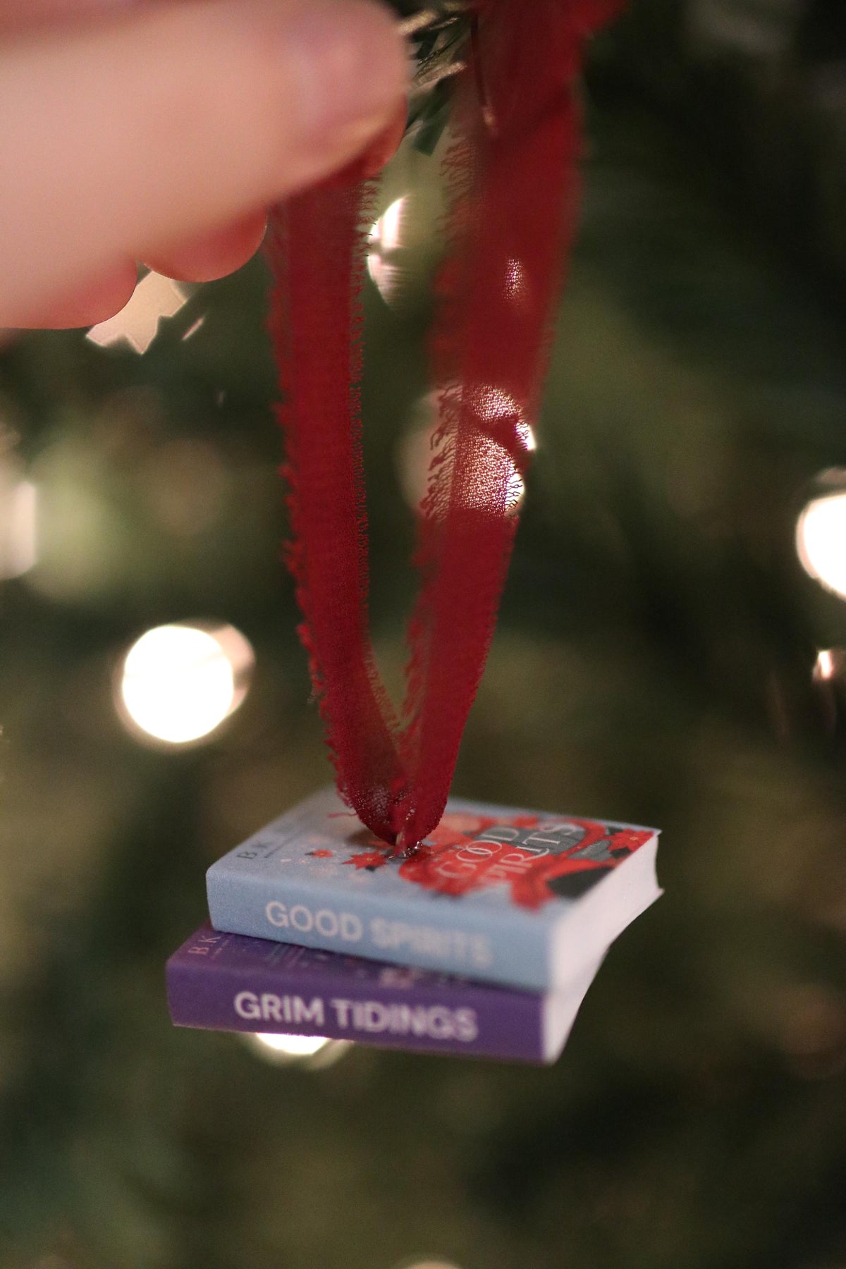 Good Spirits Mini Book Stack Ornament