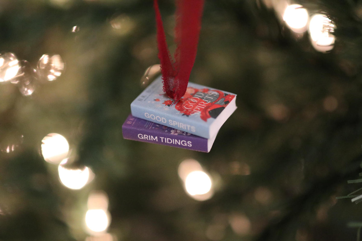 Good Spirits Mini Book Stack Ornament