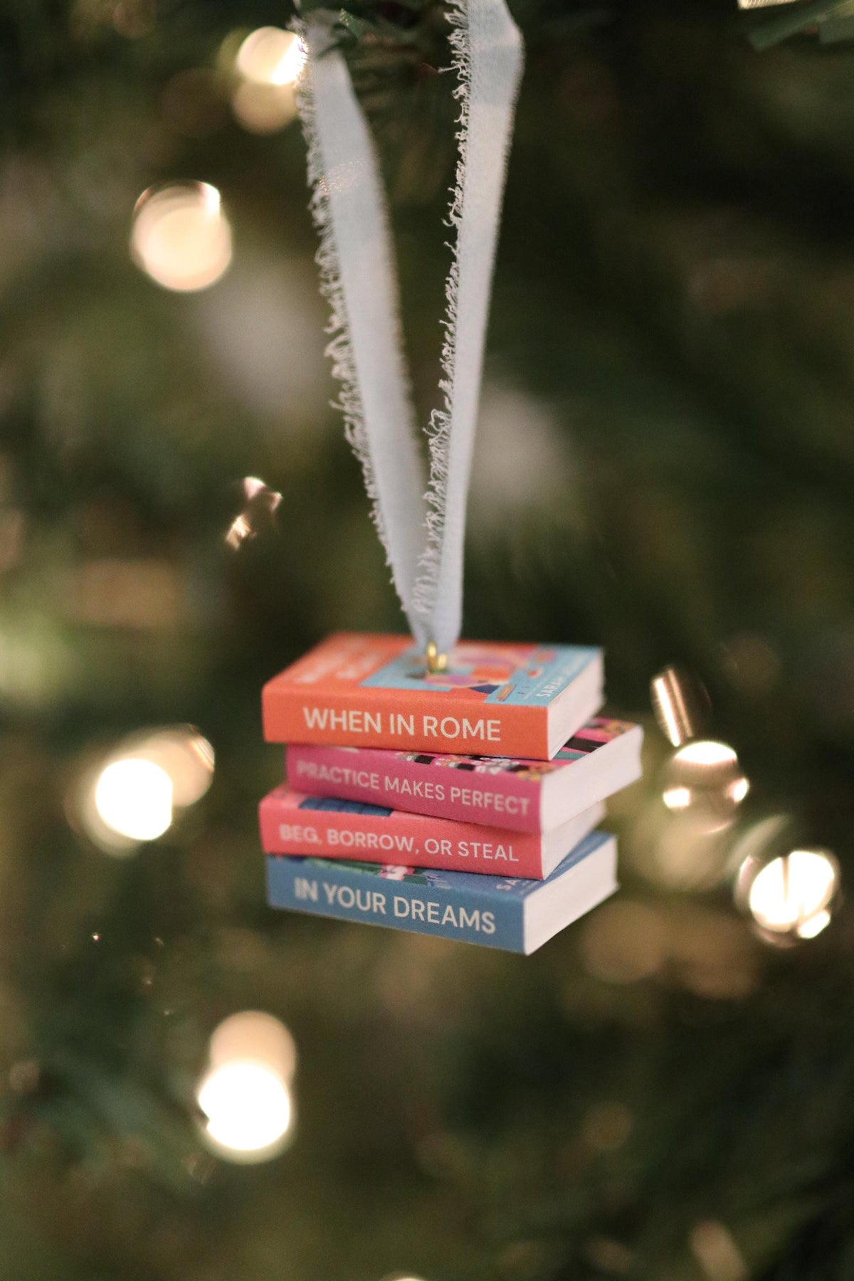 When in Rome Mini Book Stack Ornament