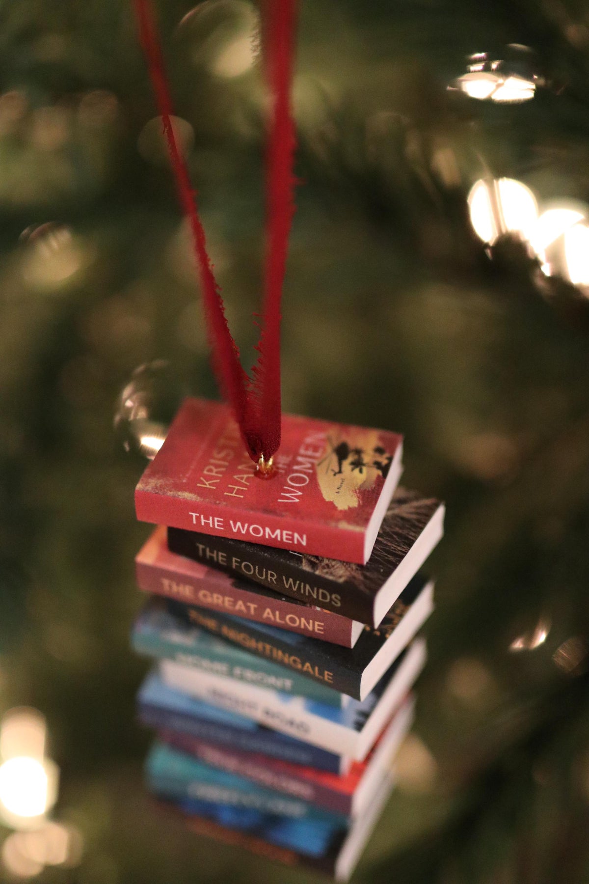 Kristin Hannah Mini Book Stack Ornament