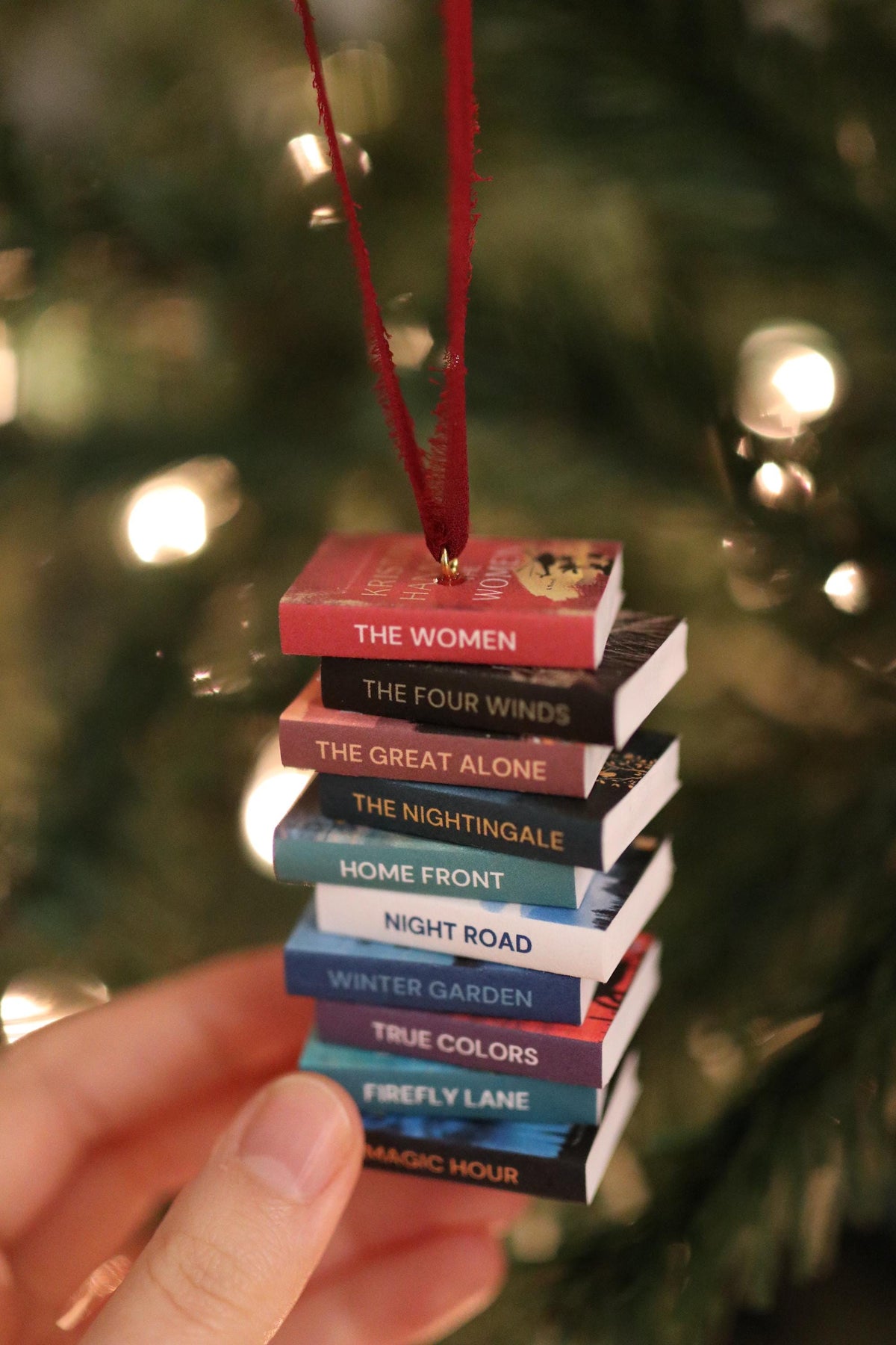 Kristin Hannah Mini Book Stack Ornament